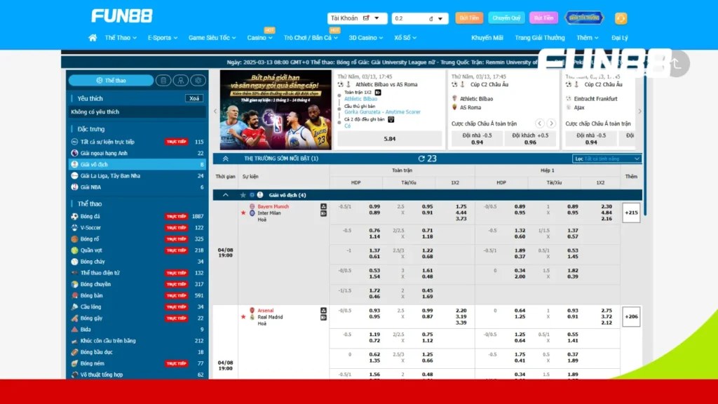 Cá cược bóng đá World Cup 2026 tại FUN88
